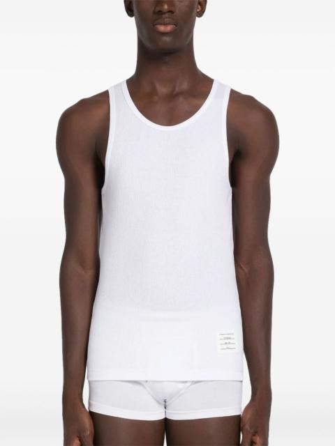 Thom Browne ribbed logo-appliqué tank top
