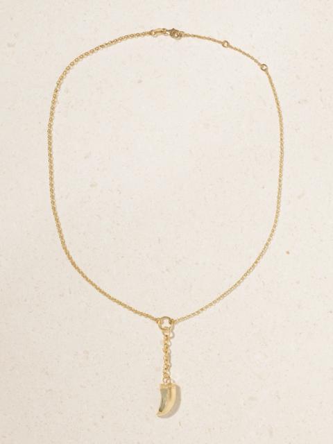 FOUNDRAE Claw + Small Mixed Belcher 18-karat Gold Prasiolite Necklace