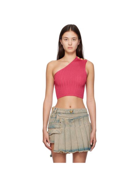 Balmain Pink Asymmetric Tank Top
