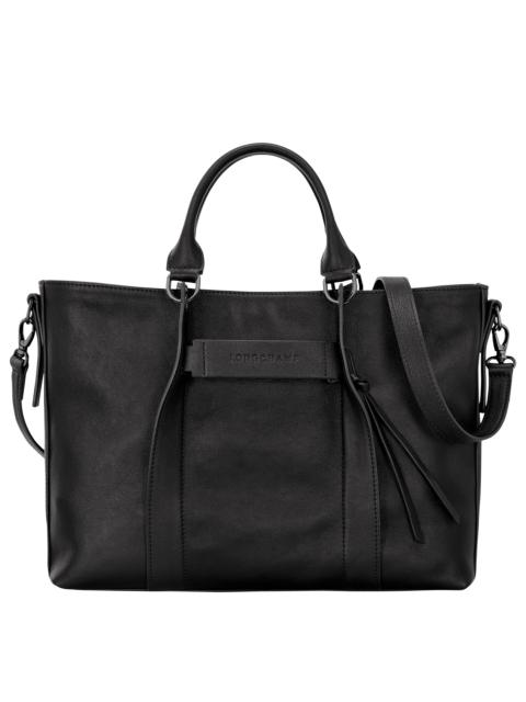 Longchamp Le Foulonné M Tote bag Black - Leather | REVERSIBLE ヘアクリップ