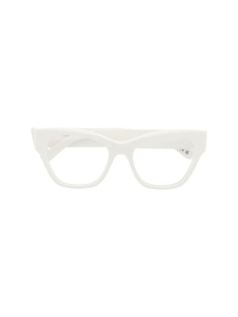 logo-engraved cat-eye glasses