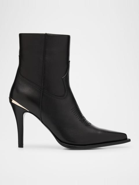 PARTLOW Nancy Leather Western Stiletto Booties