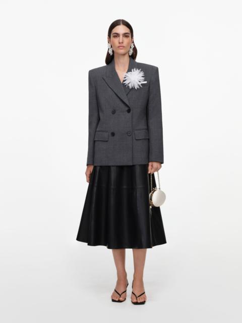 self-portrait Grey Double Breasted Flower Blazer