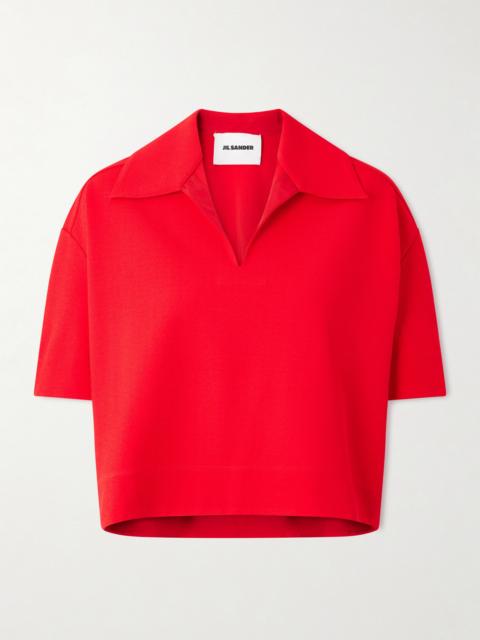Jil Sander Cropped Crepe Polo Shirt