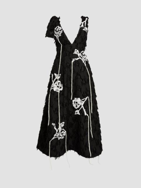 Erdem EMBROIDERED FIL COUPÉ JACQUARD MIDI DRESS