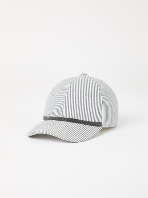 ハット BRUNELLO CUCINELLI Sparkling linen canvas baseball cap with Brunello Cucinelli Linen sparkling canvas baseball hat with