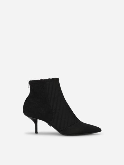 Corset-style satin ankle boots