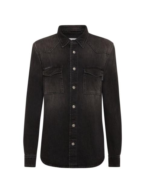 long-sleeve denim shirt