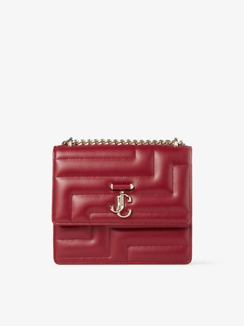 JIMMY CHOO Avenue Quad
Cranberry Avenue Nappa Leather Bag with JC Emblem