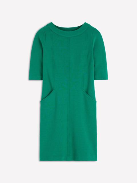 BODEN Nessa Ottoman Shift Dress-Jewel Green