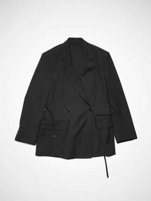 Double breasted belt suit jacket - Black