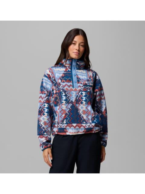 Columbia Women's Helvetia II Printed Cropped Half Snap Fleece Pullover