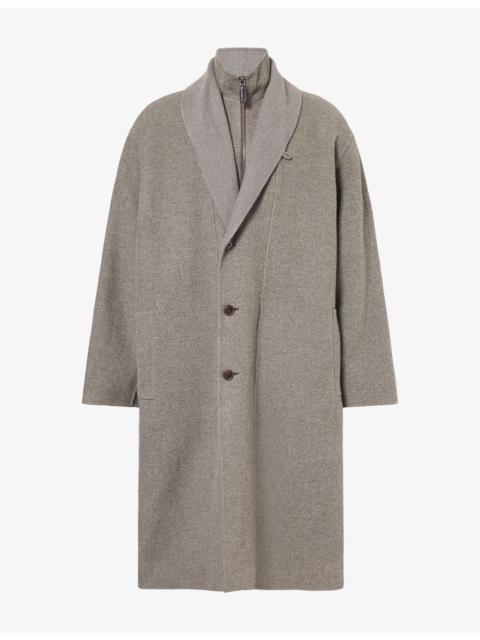 GIORGIO ARMANI Shawl-Collar Cashmere, Silk And Cotton Overcoat