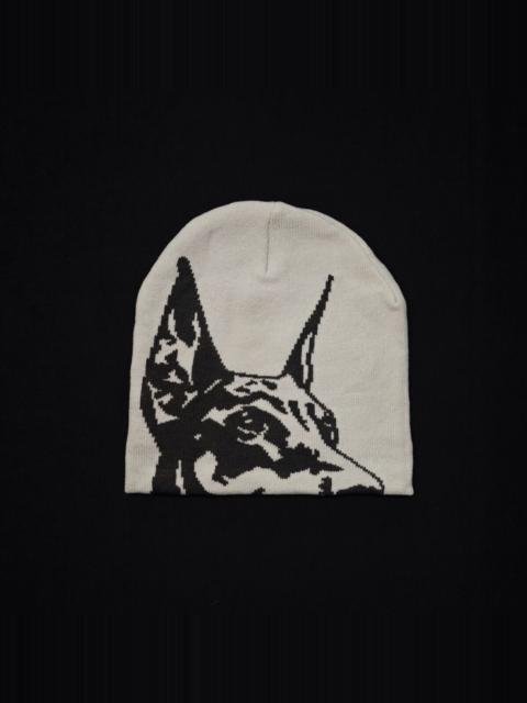 Other brands Japanese Brand - Yes Chief Doberman Dog Logo Knit No Cuff Gray Beanie