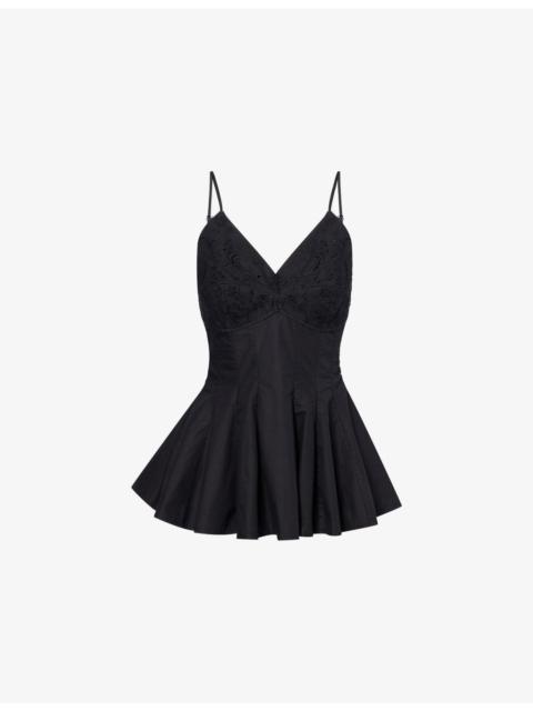 STINE GOYA Embroidered Bustier Cotton Camisole Top