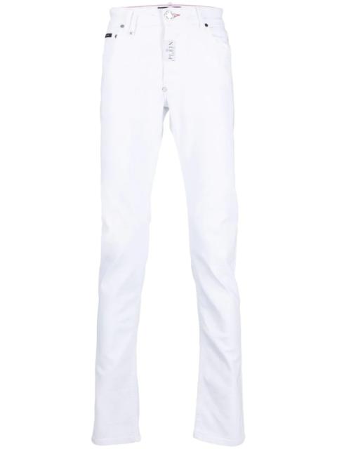 PHILIPP PLEIN logo-patch slim-cut jeans