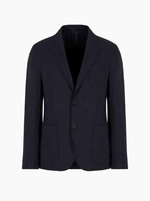 GIORGIO ARMANI Upton Line single-breasted jacket in a silk-blend twill