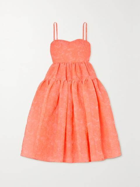 Erdem Abelia Tiered Cloqué Midi Dress