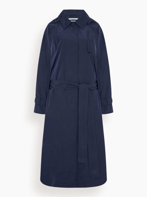 Another Tomorrow Recycled Nylon Trench in Navy
