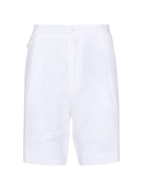 mid-rise linen chino shorts