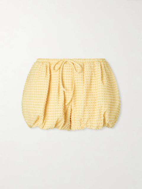 SIMKHAI Addie Checked Seersucker Shorts