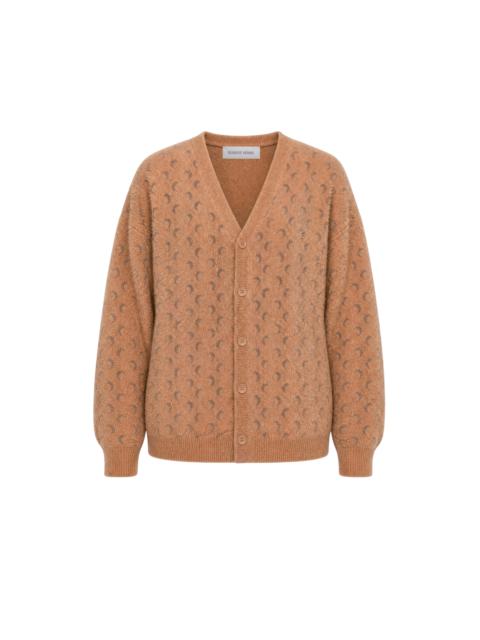 Marine Serre FLUFFY MOON JACQUARD KNIT LONG SLEEVES CARDIGAN