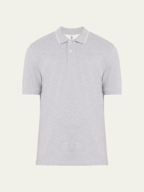 Brunello Cucinelli Men's Solid Pique Polo Shirt