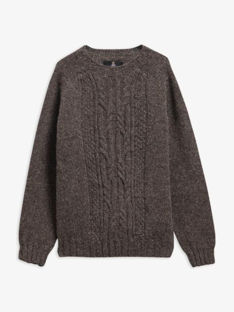Barbour Made in Scotland Natural Yarn Cable-Knit Jumper
