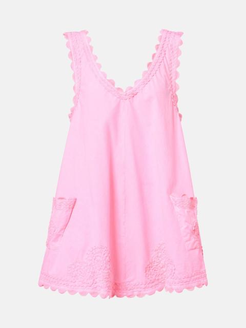 juliet dunn Embroidered cotton poplin minidress