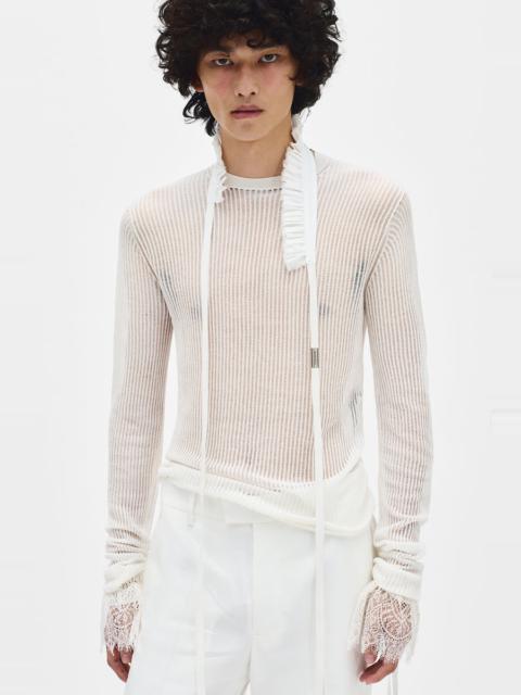 Ann Demeulemeester Augustin Collar With Raw Edge Ruffles