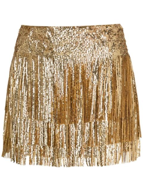 Valentino fringed sequin mini skirt