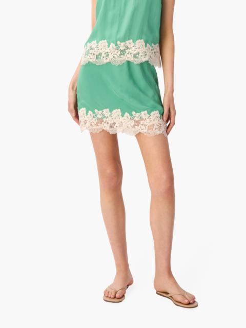 CAMI NYC INEZ SILK MINI SKIRT MEADOW