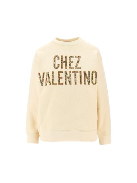 CHEZ VALENTINO EMBROIDERY CREWNECK SWEATSHIRT