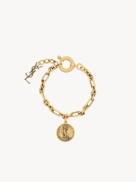 SAINT LAURENT CASSANDRE MEDALLION BRACELET IN METAL