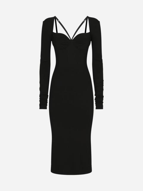 Dolce & Gabbana Jersey Milano rib calf-length dress