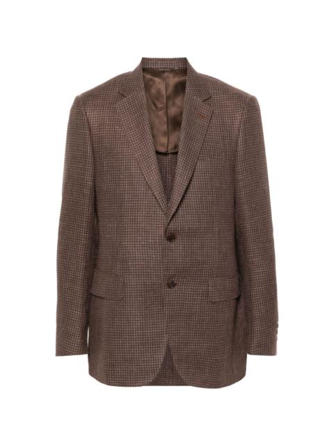 houndstooth single-breasted blazer