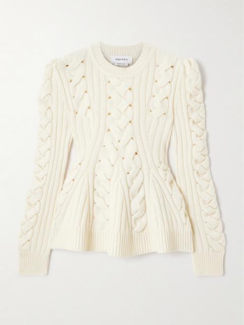 Alexander McQueen Cable-knit Wool And Cashmere-blend Sweater