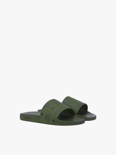 MCM Monogram Print Rubber Slides