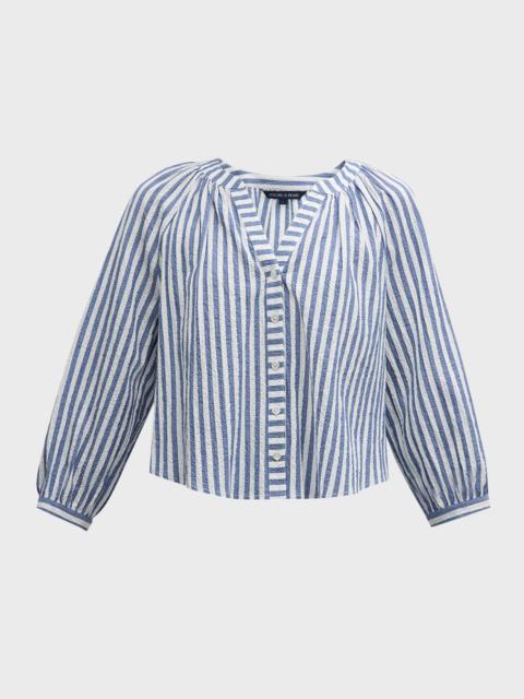 Judith Striped Button-Front Top