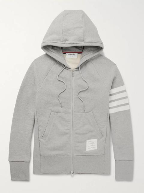 Thom Browne Striped Loopback Cotton-Jersey Zip-Up Hoodie