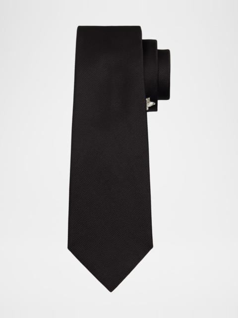 Alexander McQueen Men's Crystal-Embellished Silk Tie