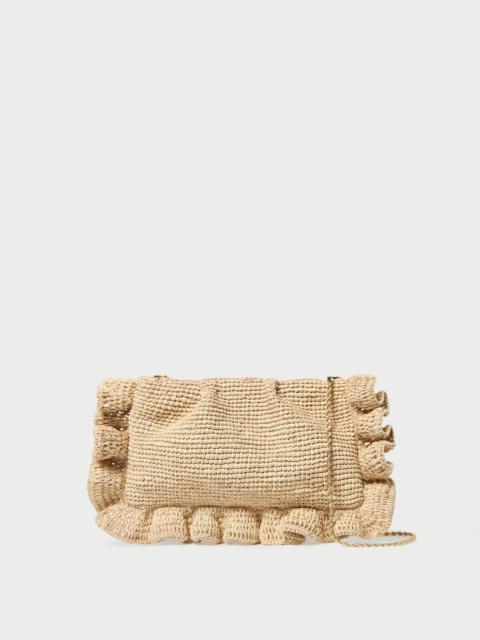 LOEFFLER RANDALL Mavis Natural Raffia Ruffle Clutch