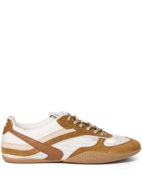 Miu Miu GYMNASIUM SNEAKERS IN TECHNICAL FABRIC AND SUEDE