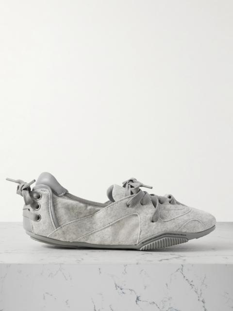 Acne Studios Leather-trimmed Suede Ballet Flats