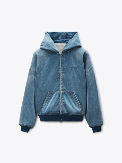 Alexander Wang brushed denim oversized hoodie