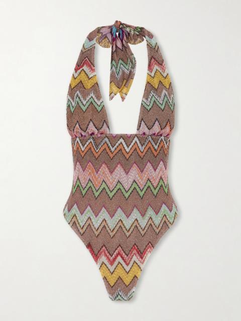 Missoni Striped Metallic One-piece Swimsuit