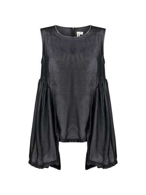 draped-detail sleeveless blouse