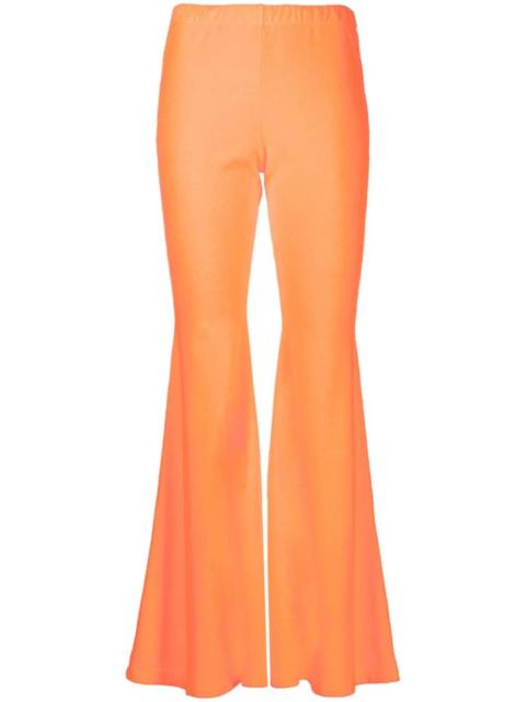 high-waisted flared trousers