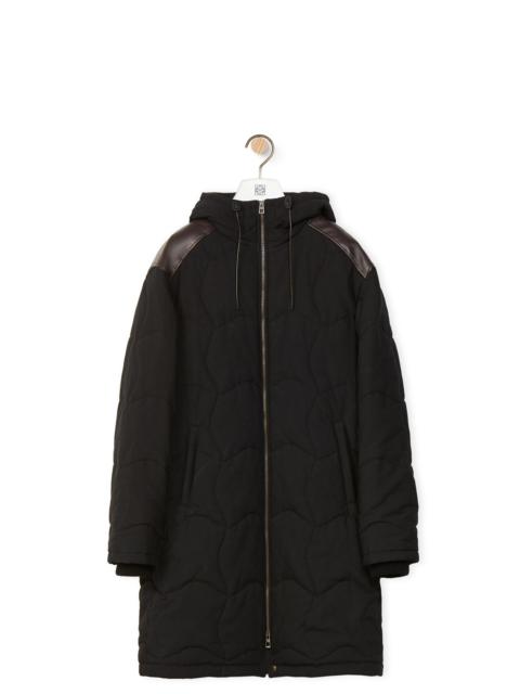 Loewe Long puffer coat in cotton and calfskin