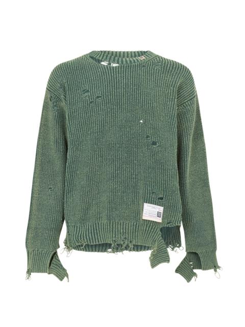 Maison MIHARAYASUHIRO DISTRESSED KNIT PULLOVER | REVERSIBLE